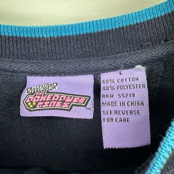 Cartoon Network Powerpuff Girls Vintage 2000 Y2K Navy Embroidered Crewneck Sweat - Picture 5 of 11